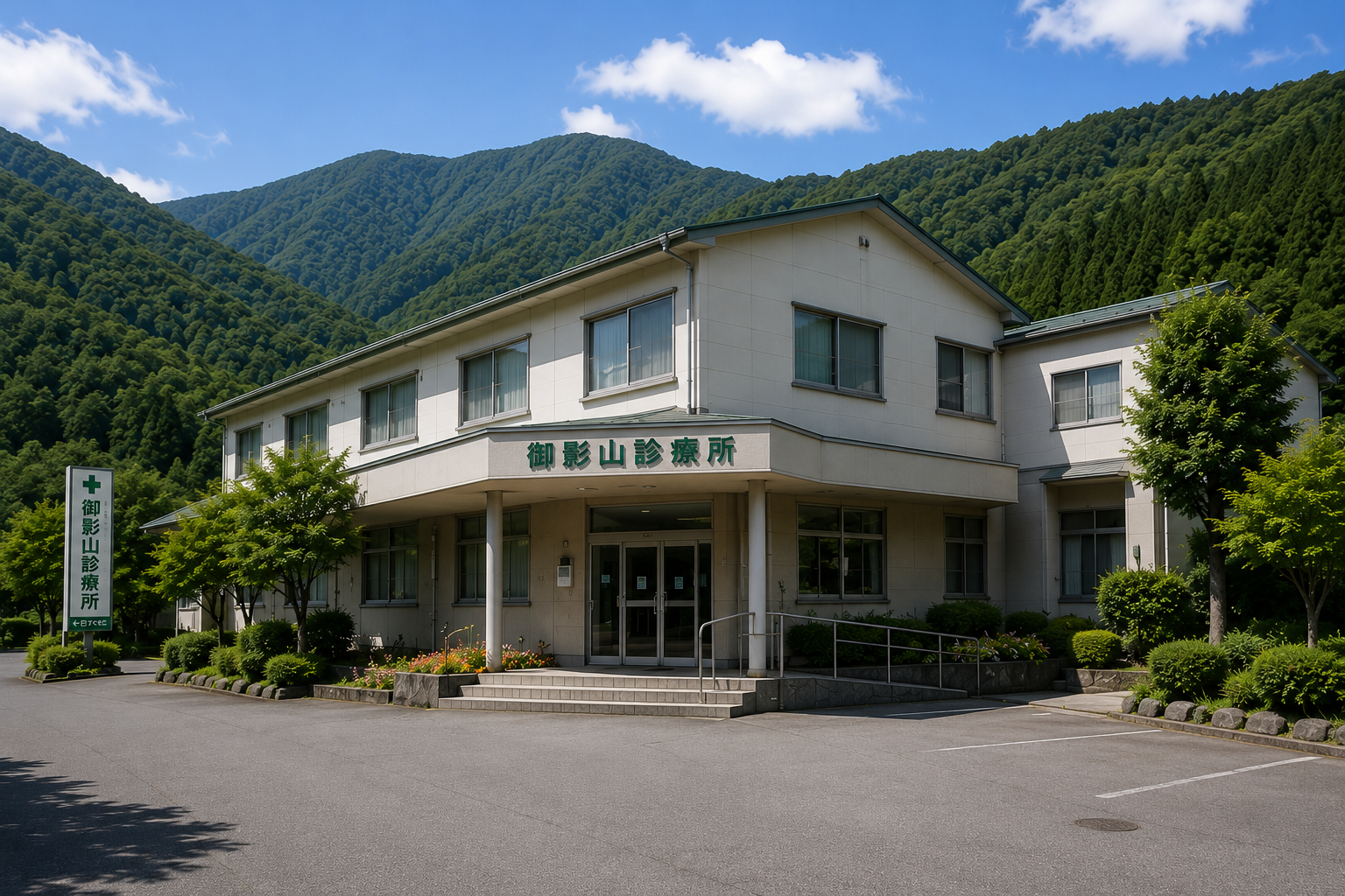 山間地域に建つ御影山診療所